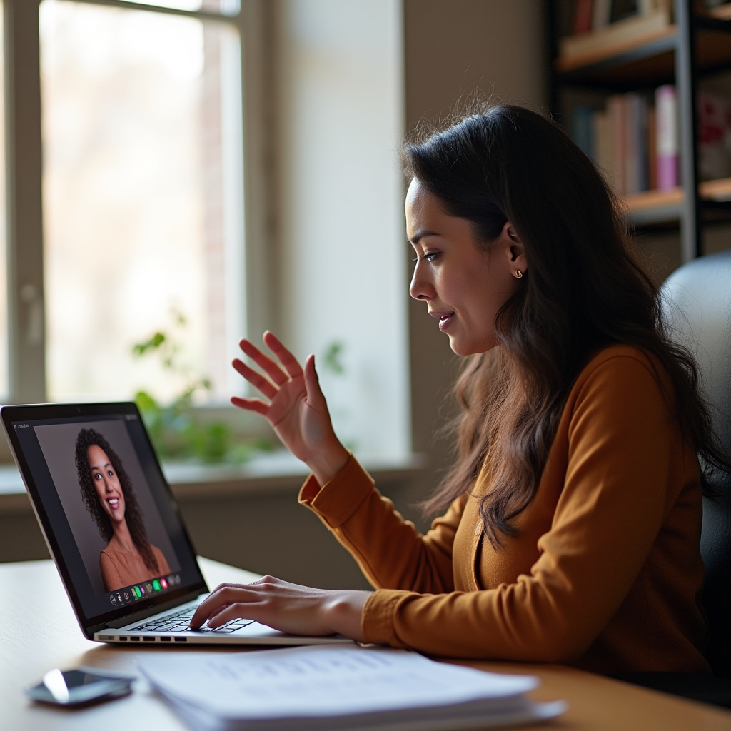 Freelance durante una videochiamata simulando una negoziazione sul prezzo